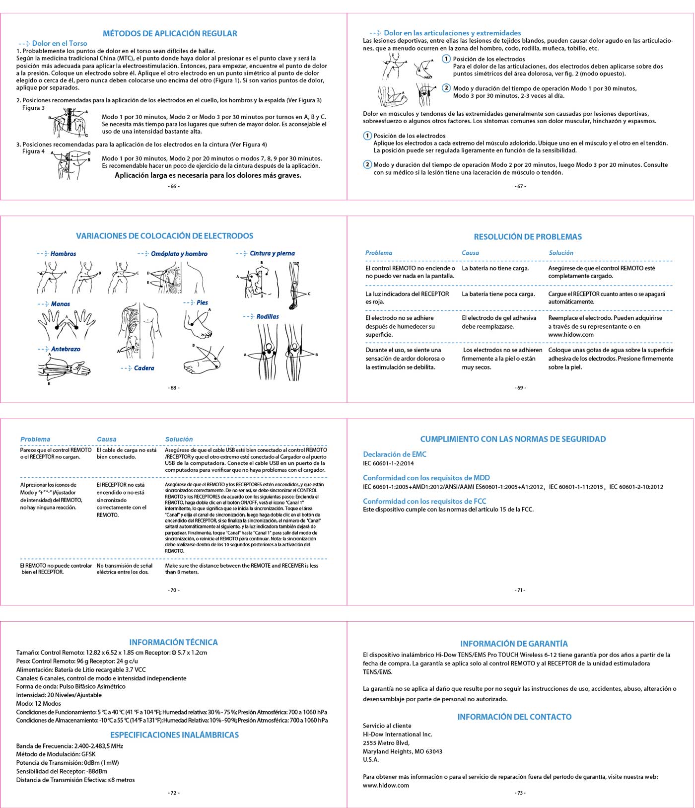 HiDow PRO TOUCH 6-12 User Manual